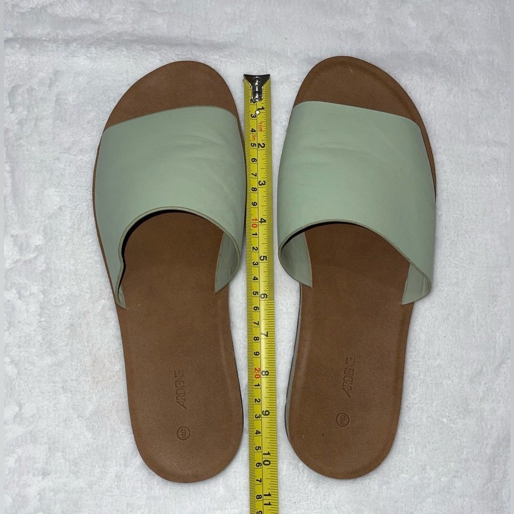 NWOT Sz 9 Mint Green Ardene Slide Sandals Cute Summer Light Brand New - Picture 4 of 4